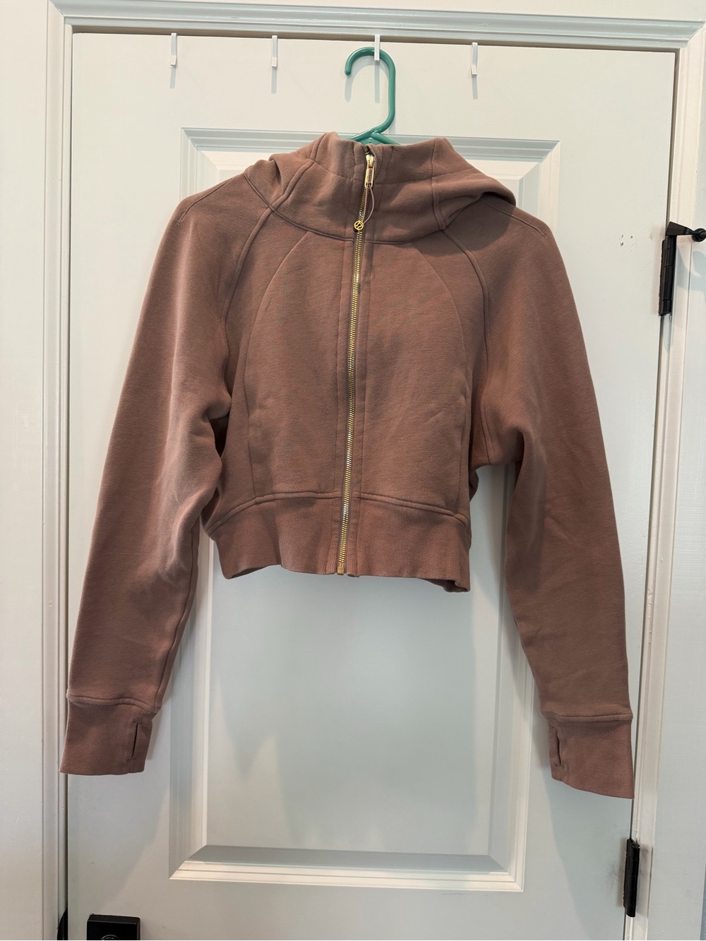 Lululemon Scuba Full-Zip Cropped Hoodie Taupetastic Gold Size 10